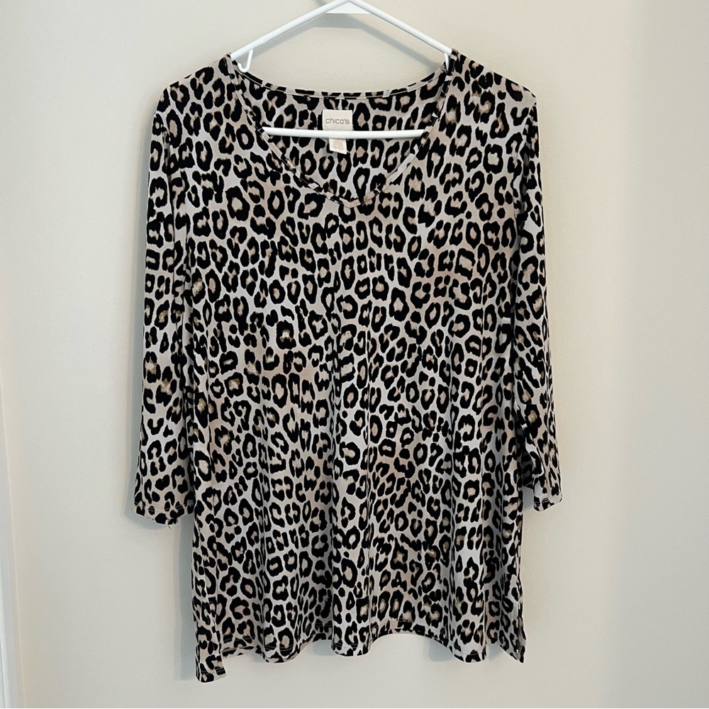 Chico's Lightweight Leopard Animal Print Tunic